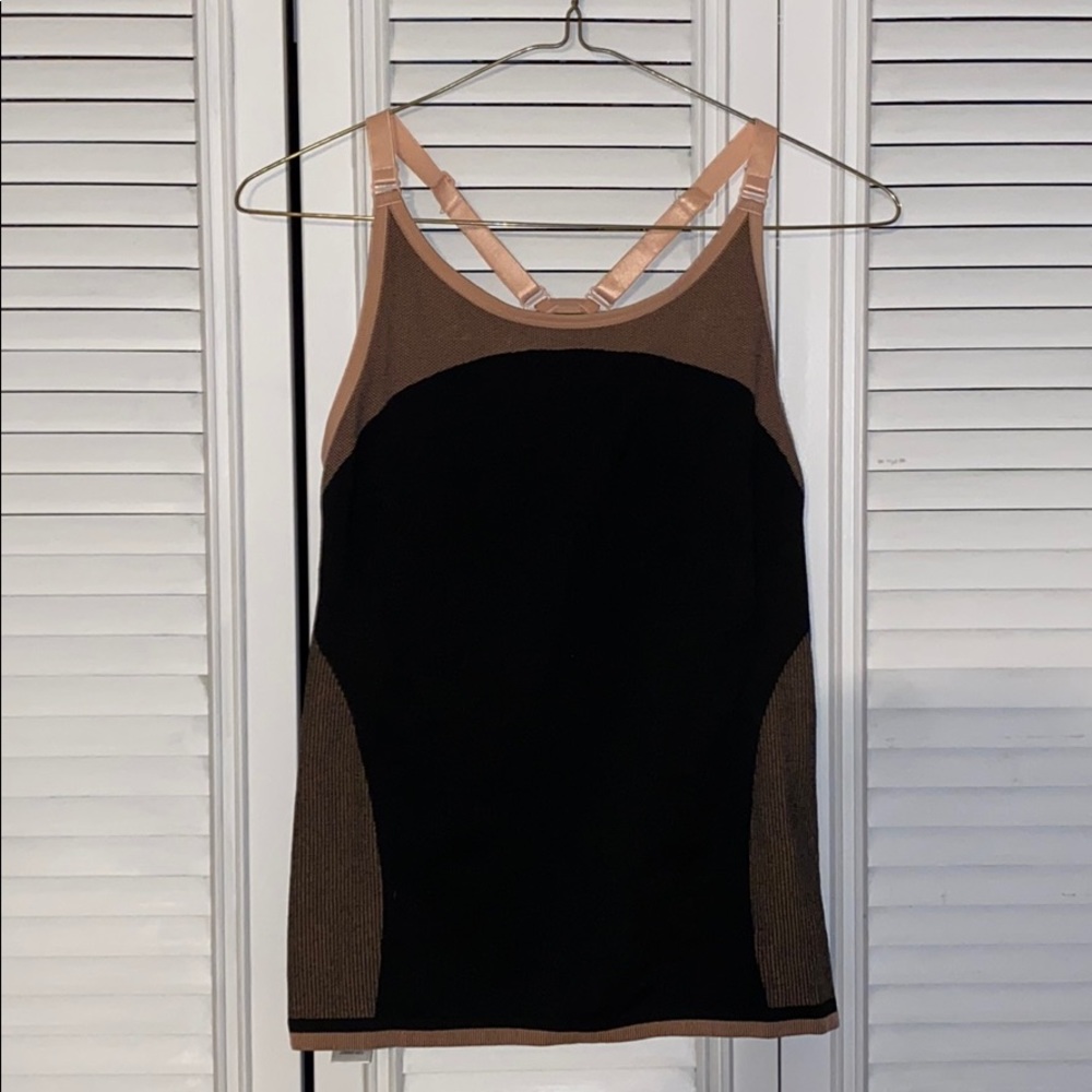 Peach and Black Work-out/ Lounge Tank-top